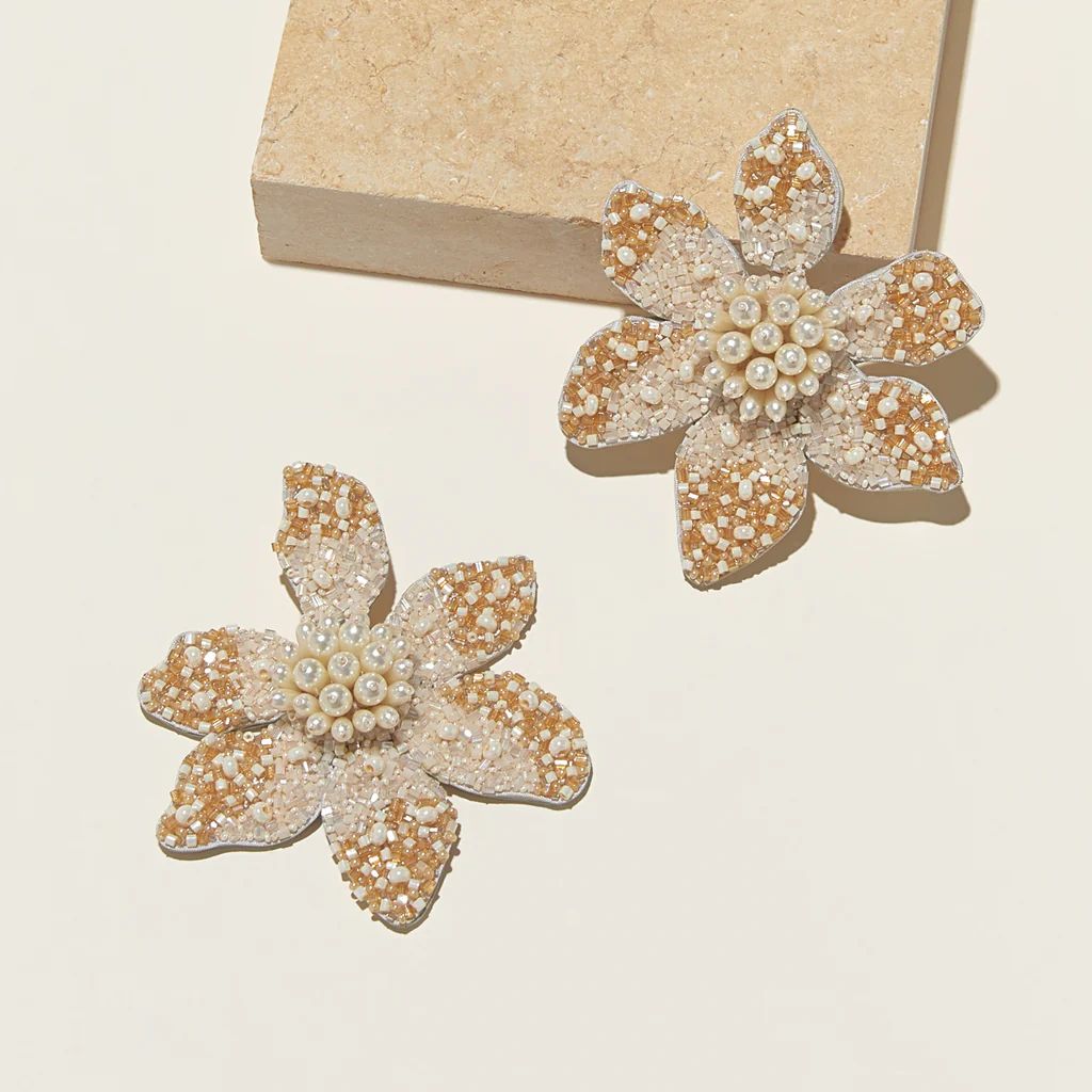 Camellia Pearl Earrings | Mignonne Gavigan