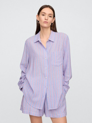 Linen-Blend Easy Shirt | Gap Factory