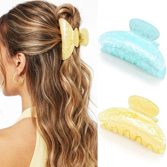 Fashey Pink Claw Clip Cute Claw Clips Medium Acrylic Hair Clip Hair Accessories for Women (light ... | Amazon (US)