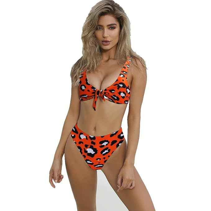 SHENCAI Bikini Set, 2PCS Bow Front Skirt Set, High Waist Thong Bandage Beachwear | Amazon (US)