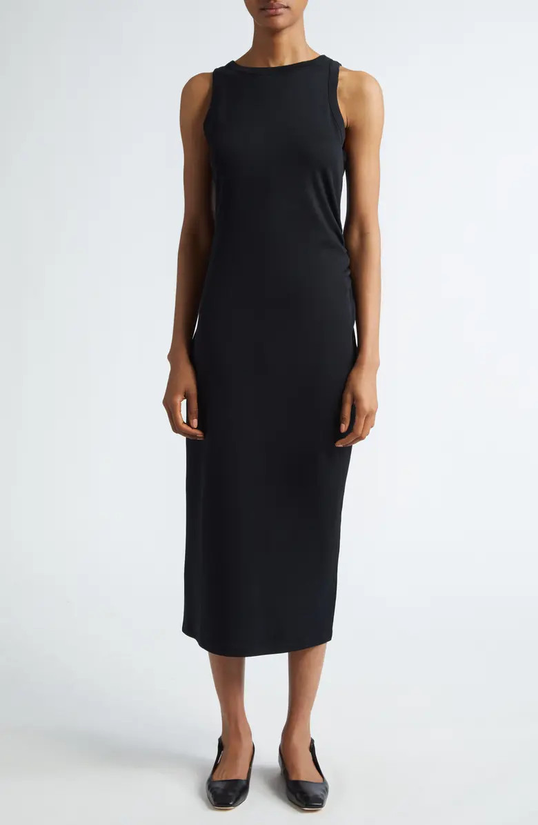 Side Drape Pima Cotton Tank Dress | Nordstrom