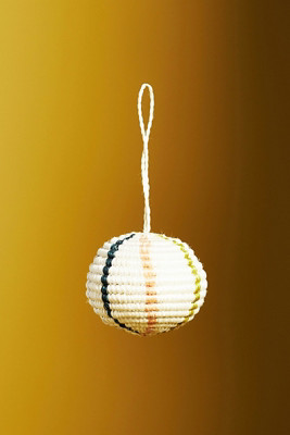 Woven Raffia Bauble Ornament | Anthropologie (US)