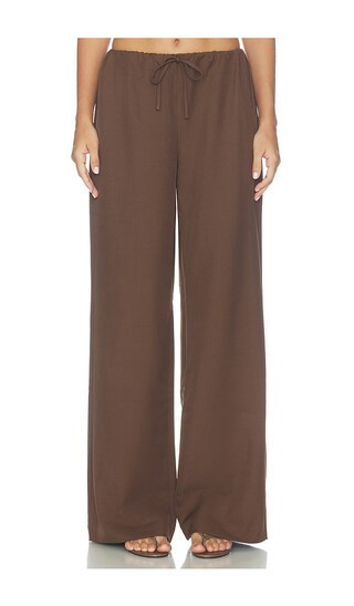 ALL THE WAYS Louisa Drawstring Pant in Brown. - size XXS | Revolve Clothing (Global)