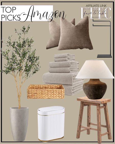 Amazon Top Picks. Follow @farmtotablecreations on Instagram for more inspiration.

Hand Towel Stand for Bathroom Counter - 17" Black Countertop Towel Stand - Holds 2 Towels. ELPHECO Automatic Motion Sensor Trash Can - 2 Gallon Slimline for Bathroom, Bedroom, Kitchen, Office - White with Gold Trim. Caramel Brown Throw Blanket for Couch, Soft Cozy Cable Knit Throw Blanket for Bed Sofa Living Room. POLYTE Oversize, 60 x 30 in., Quick Dry Lint Free Microfiber Bath Towel Set, 6 Piece (Beige, Waffle Weave). StorageWorks Wicker Tank Topper Basket, Water Hyacinth Storage for Bathroom. Mandy's 6pcs Light Brown Artificial Flowers Silk Babys Breath Gypsophila. Mud Pie Textured Bud Vase. Boraam Sonoma, Barnwood Wire-Brush, 24-Inch. Realead Faux Olive Tree 7ft - Realistic Tall Silk Olive Trees Artificial Indoor Decor - Large Potted Fake Olive Tree with Branches and Fruits - Artificial Olive Trees for Home Office Decor Indoor. Kante 23.6" H Weathered Concrete Finish Concrete Tall Planters. Troy Lighting Calabria. 

Amazon Home. Amazon Home Finds. Amazon Decor. Affordable Home Finds  


#LTKHome #LTKSaleAlert #LTKFindsUnder50
