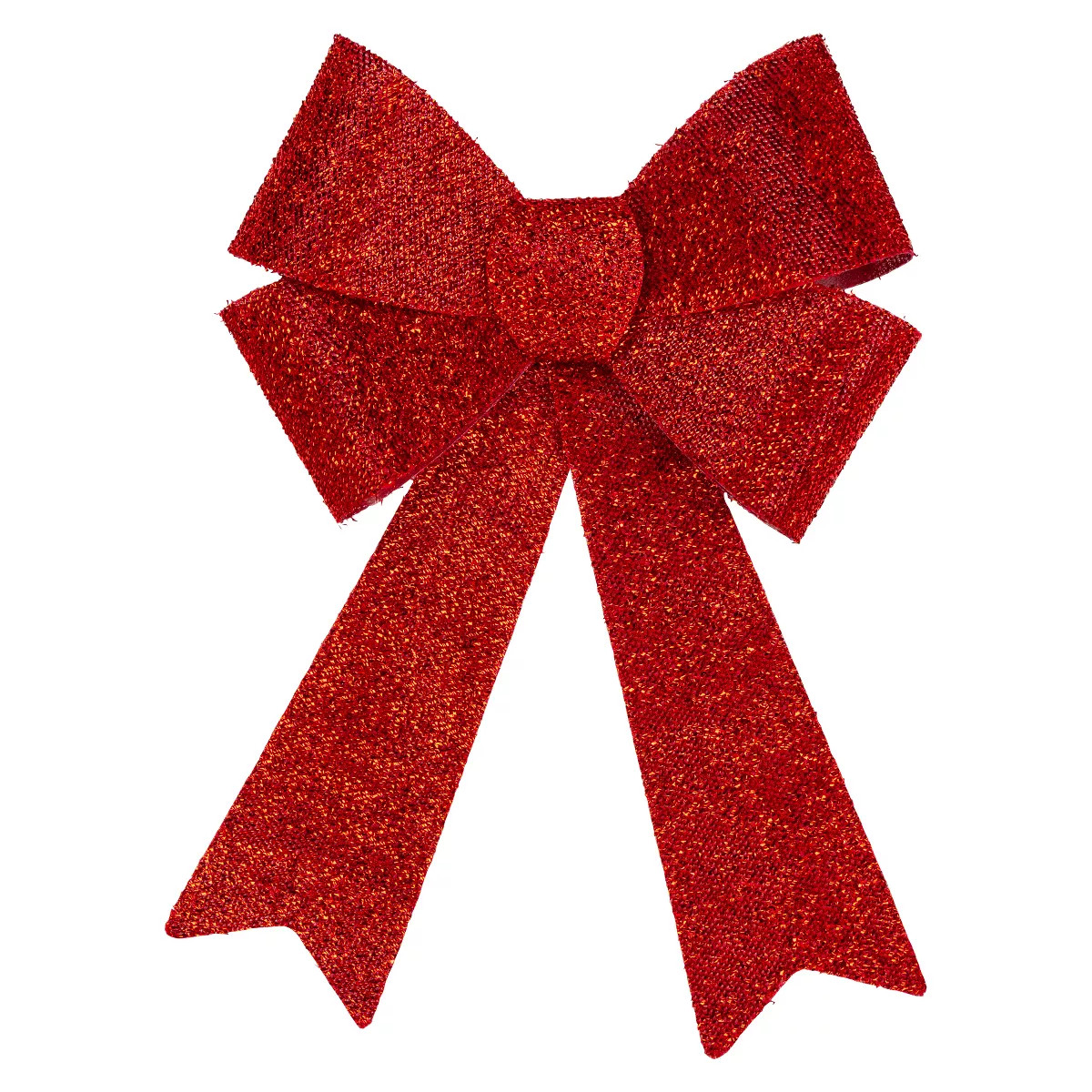 Northlight 18" Red Tinsel 4-Loop Bow Christmas Decoration | Target