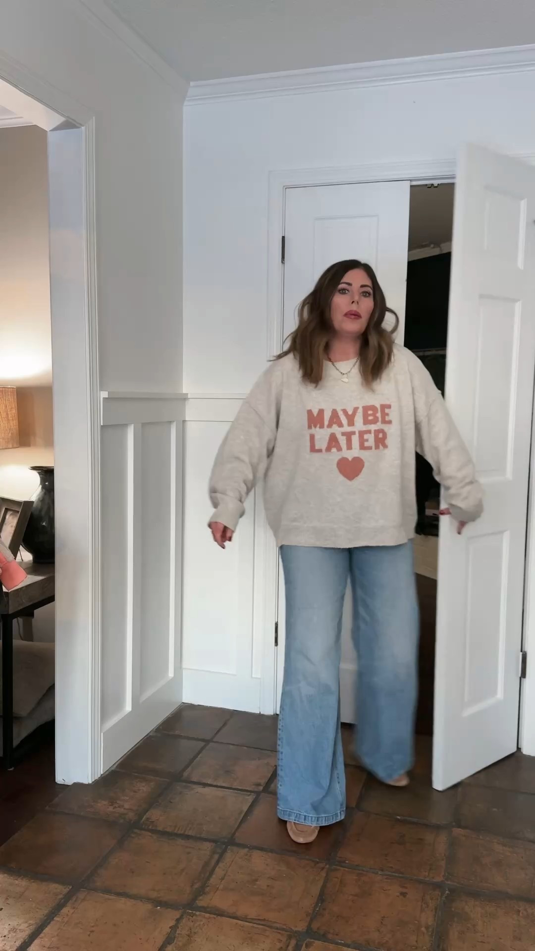 Super cute oversized sweater is on sale 50% off! It is lightweight and super soft and stretchy. You can style it with leggings, jeans, sweatpants, and more! Here are a few ways I’ve styled it to wear as we head into spring

Oversized sweater/size medium
High-rise jeans are my all-time fave. They’re super comfy and flattering and you can dress them up or down. I’m wearing a 28

Tan Pippa jacket/size large
Cozy mules run a little big- if between sizes go down
High-rise wide leg sweatpants/size small long
Look for less swing denim jacket/ size medium
Ultra high-rise leggings/size medium




#LTKSaleAlert #LTKOver40 #LTKootd