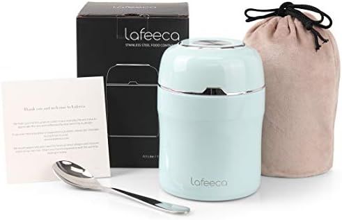 Lafeeca Thermos Food Jar Vacuum Insulated Lunch Box Soup Container 17 oz - Blue | Amazon (US)