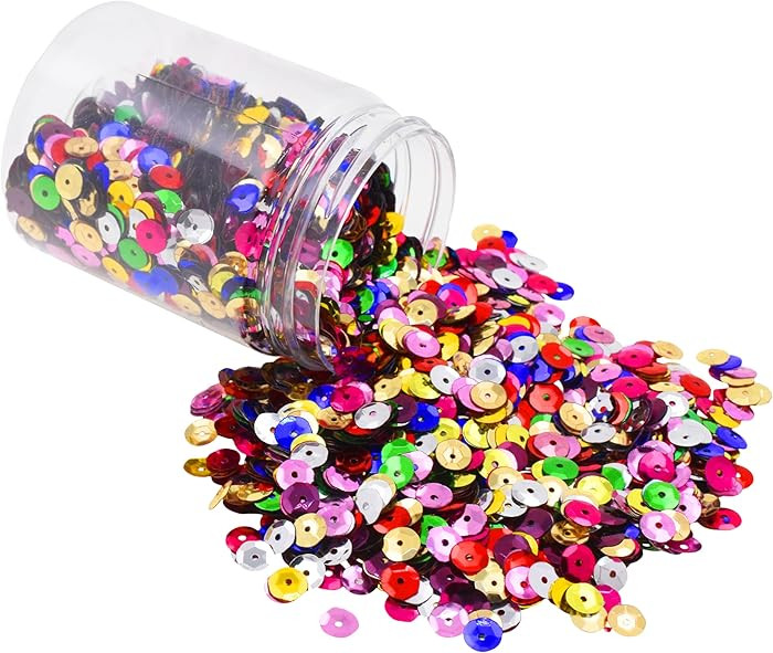 Mandala Crafts 20000 Rainbow Sequins for Crafts DIY - 6mm Round Cup Paillettes Loose Sequins in B... | Amazon (US)