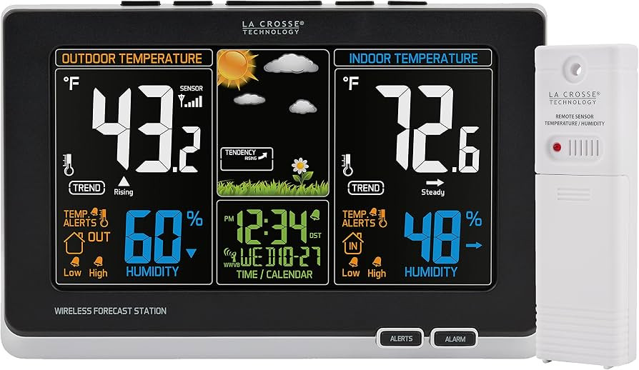 La Crosse Technology Advanced Weather Station with Full-Color LCD & Atomic Time - Monitor Indoor/... | Amazon (US)