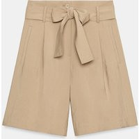 Zara - Tie-Belt Bermuda Shorts - Mid-Camel - M - Woman | Zara UK
