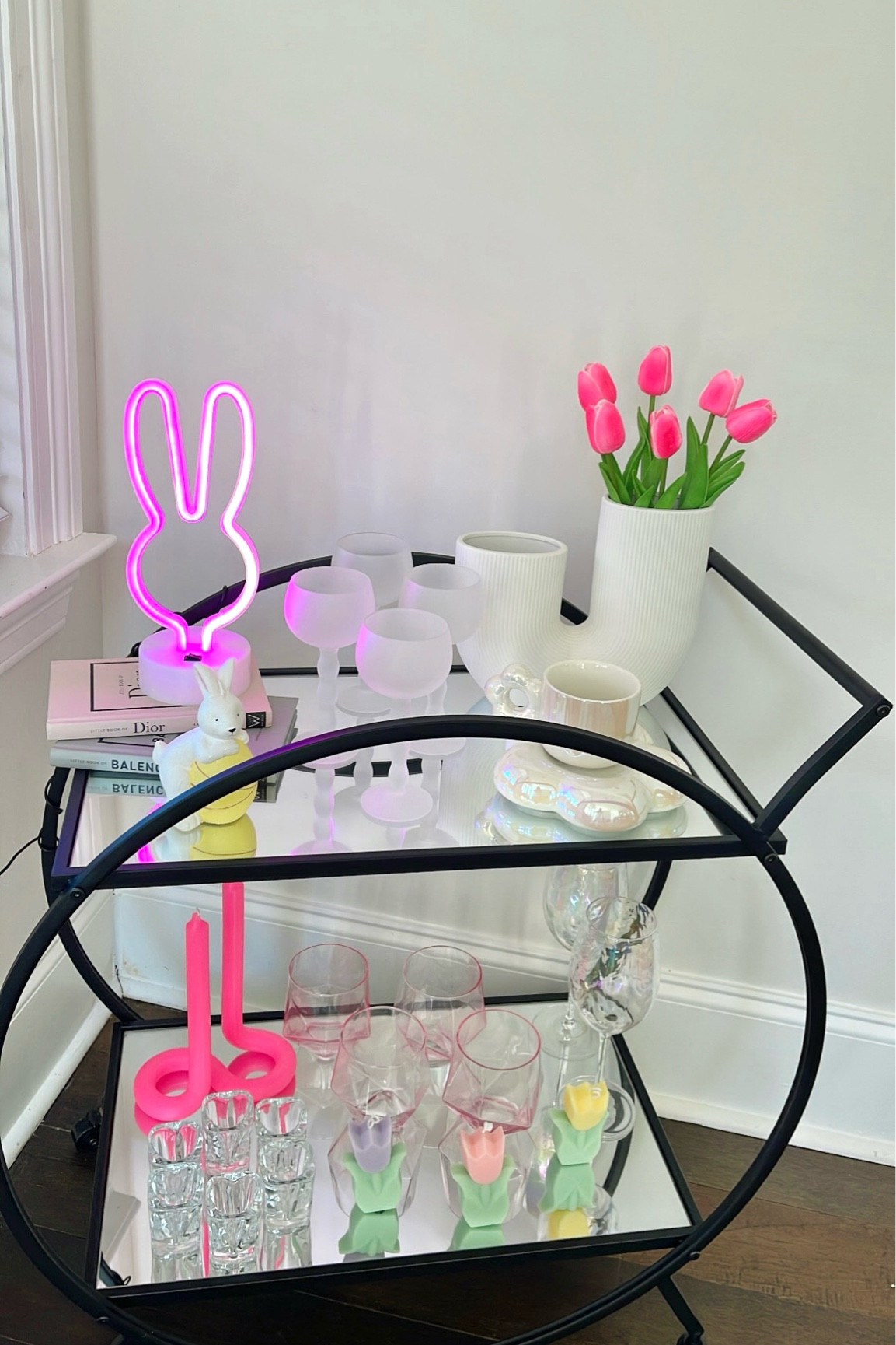 Easter bar cart decor <3

Easter decorations, spring home decor, Easter finds, Easter bunny decor, spring tulips, unique vases, Amazon home finds, spring 2025 #LTKSpringSale #LTKU #LTKfindsunder50 

#LTKstyletip #LTKhome #LTKSeasonal