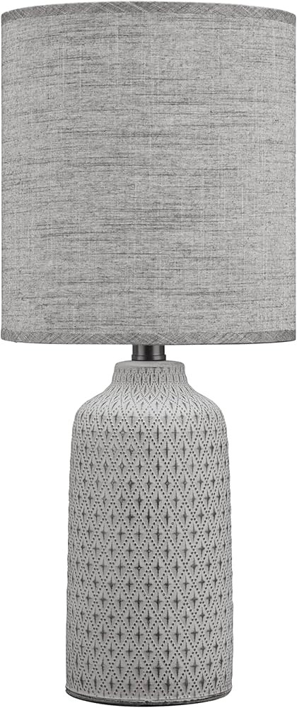 Signature Design by Ashley Donnford 20" Textured Diamond Pattern Ceramic Table Lamp, Charcoal Gra... | Amazon (US)