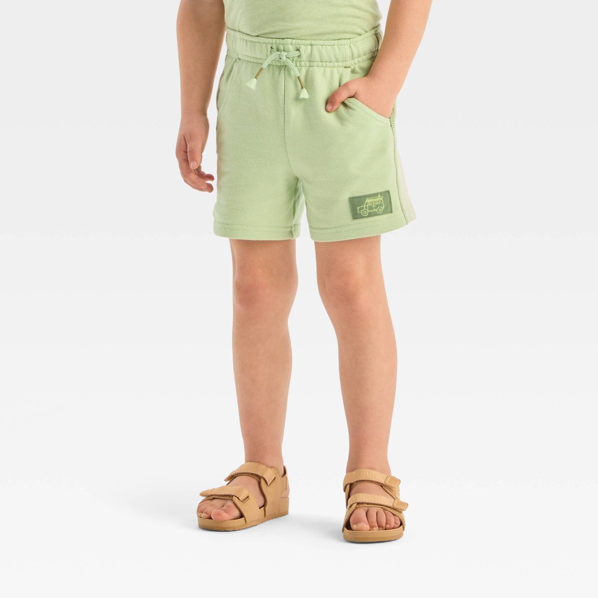 Toddler Boys' French Terry Knit Pull-On Above Knee Shorts - Cat & Jack™ Green 18M | Target