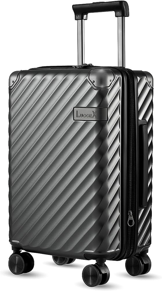 LUGGEX Carry On Luggage 22x14x9 Airline Approved - 100% Polycarbonate Expandable Hard Shell Suitc... | Amazon (US)