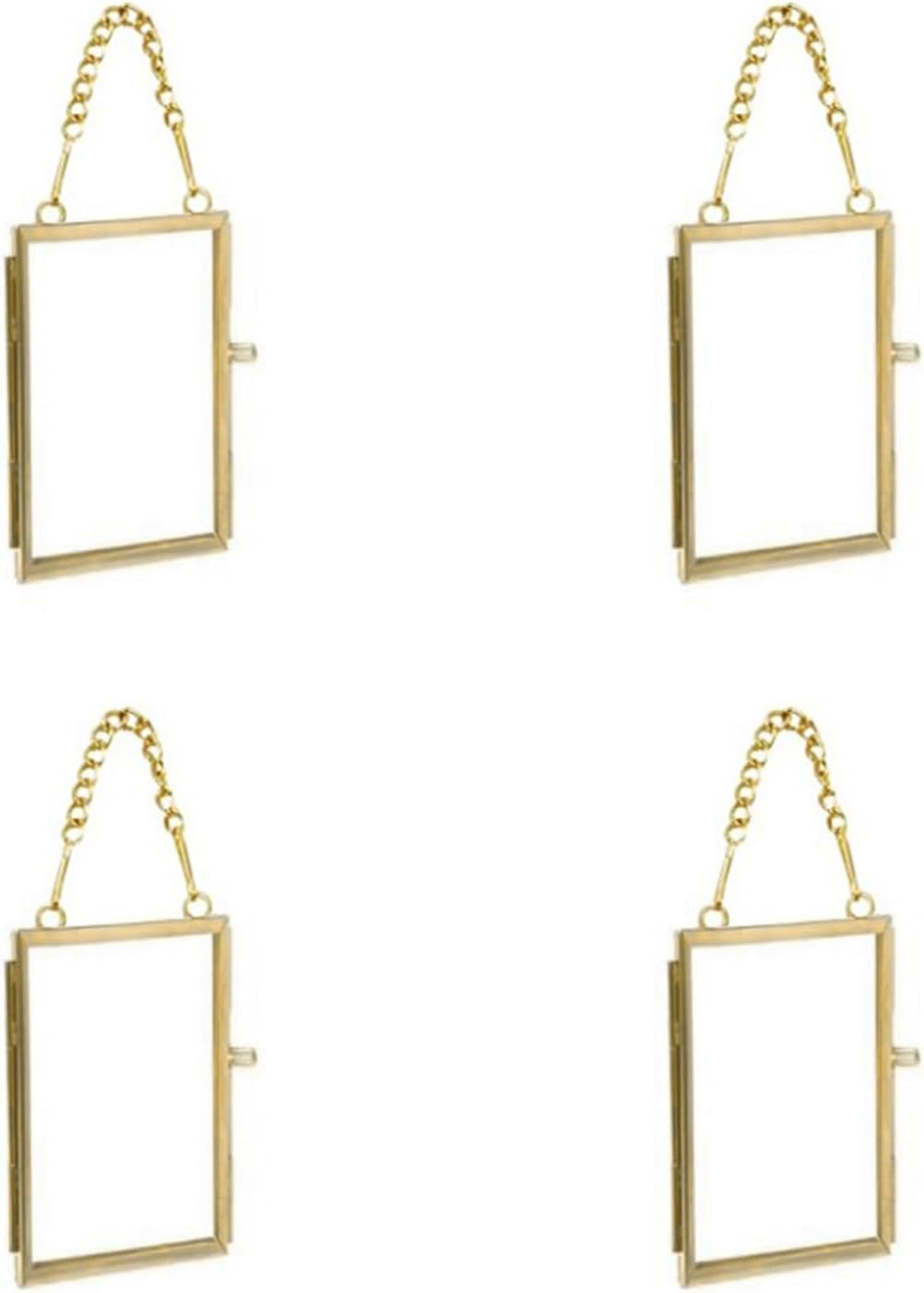 4PCS Glass Frame for Pressed Flowers 2x3 Inch Brass Photo Frame | Amazon (US)