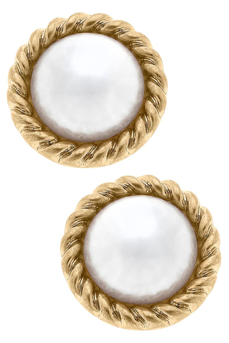 Irene Pearl Stud Earrings in Ivory | CANVAS