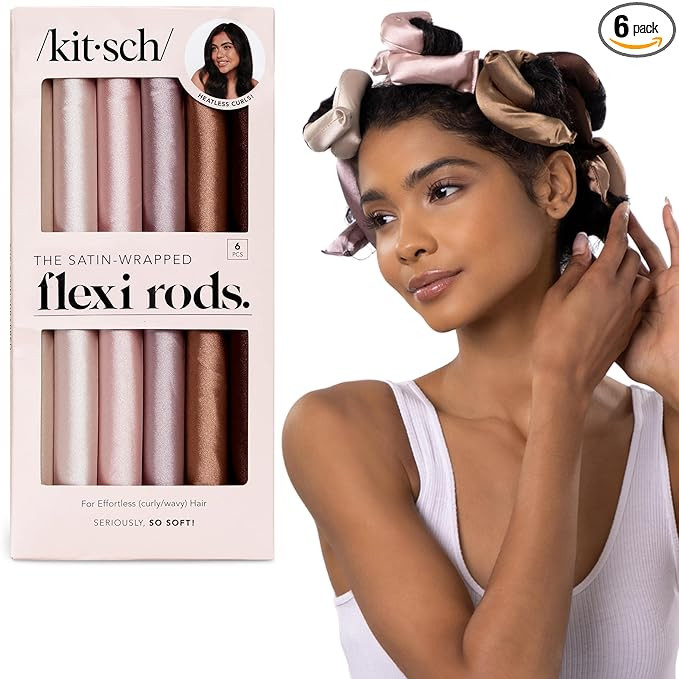 Kitsch Satin Heatless Hair Curlers – No Heat Hair Curlers to Sleep In for Overnight Curls – S... | Amazon (US)