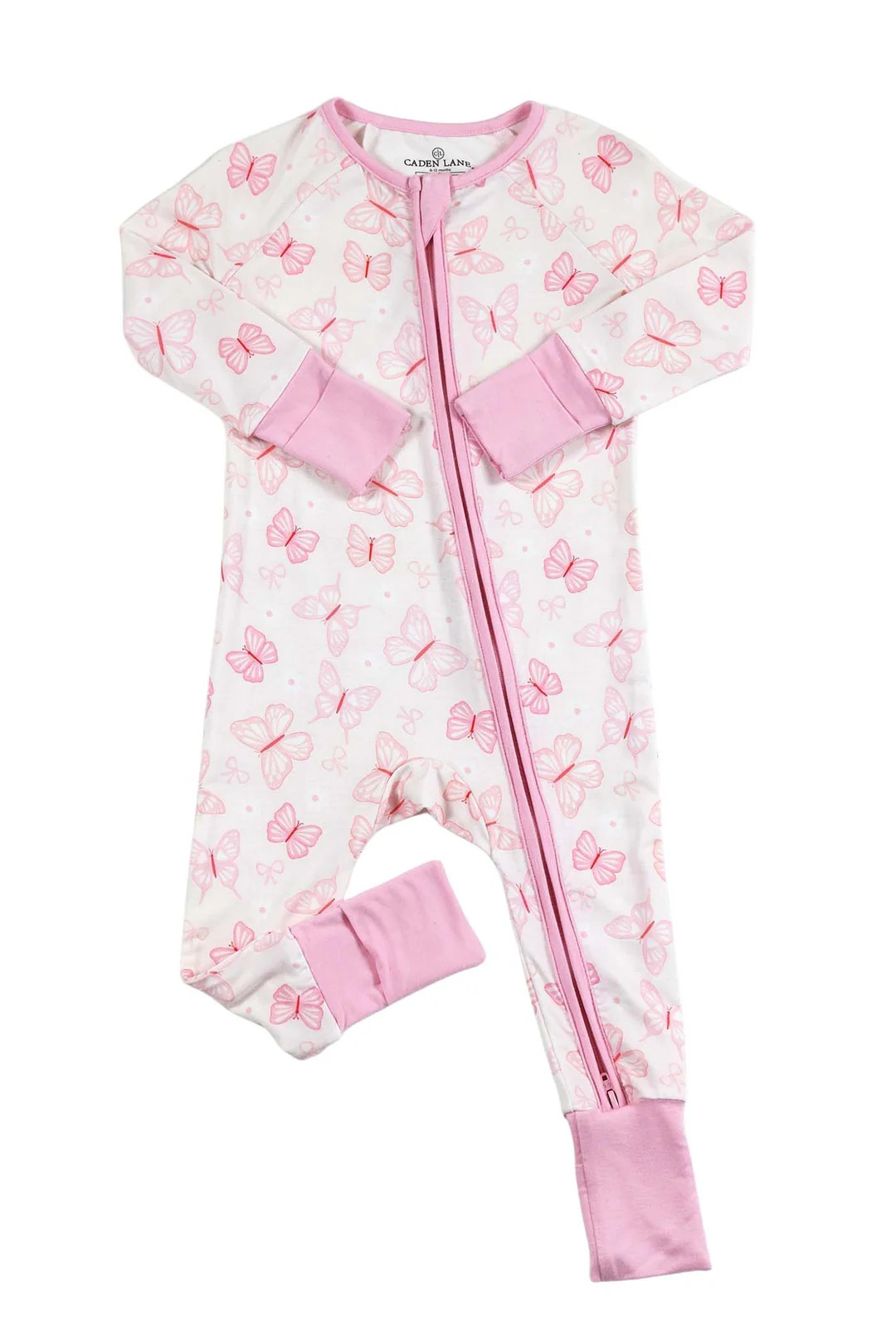 Convertible Bamboo Zip Romper | Blooming Butterflies | Caden Lane