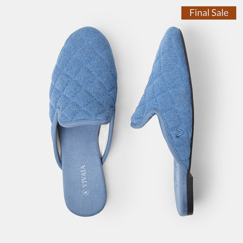 Round-Toe Quilted Mules | VIVAIA