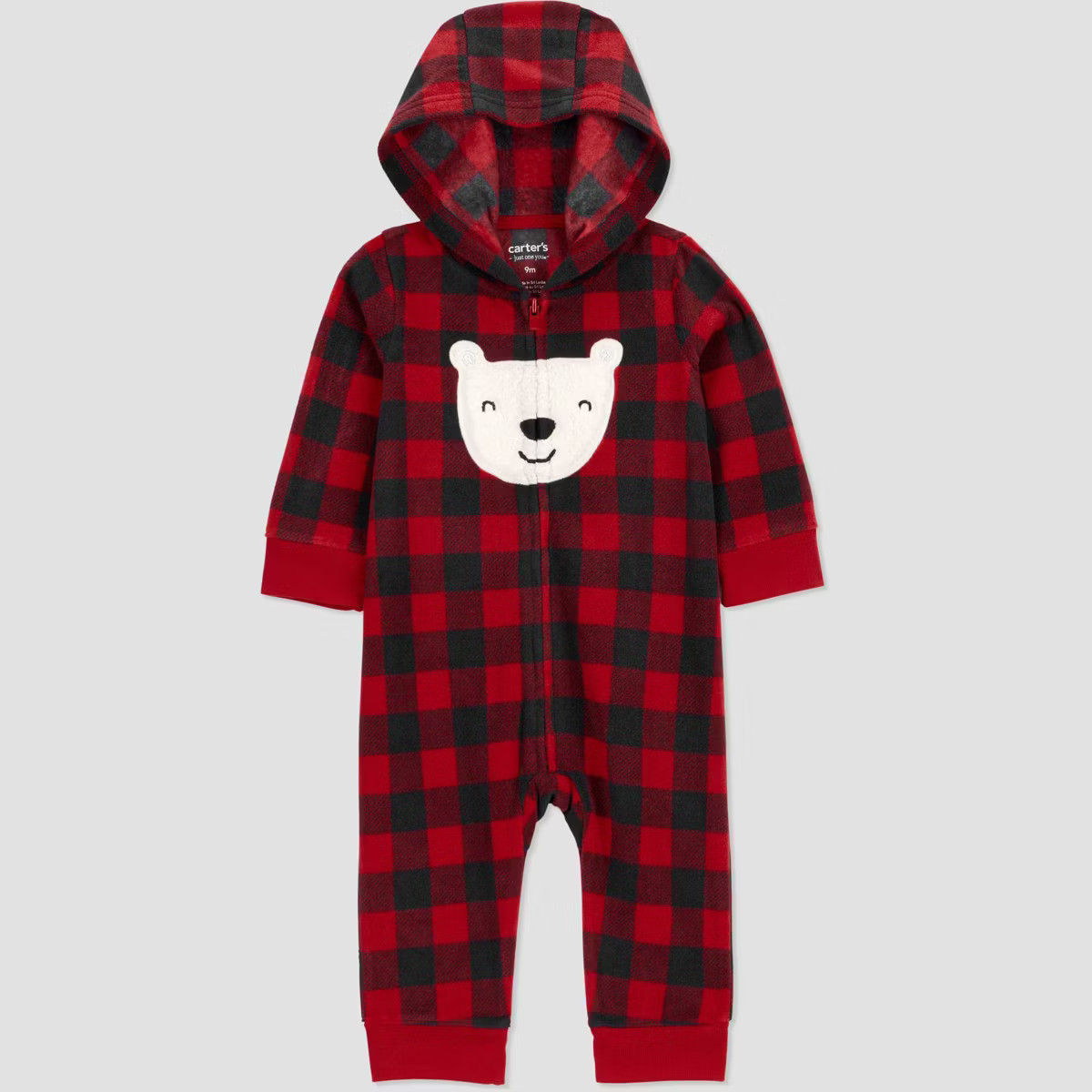Carter's Just One You® Baby Bear Buffalo Check Jumpsuit - Red 6M | Target