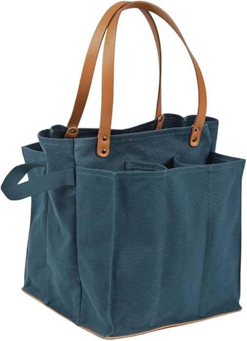 CapaBunga Farmer's Market Tote Shopping Bags with Handles - 7 Pocket Large Utility Tote Bag - Hea... | Amazon (US)
