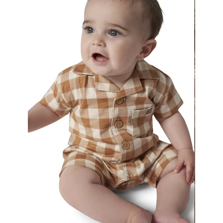 Modern Moments by Gerber Baby Boy Short Sleeve Romper, Sizes 0/3 Months - 24 Months | Walmart (US)