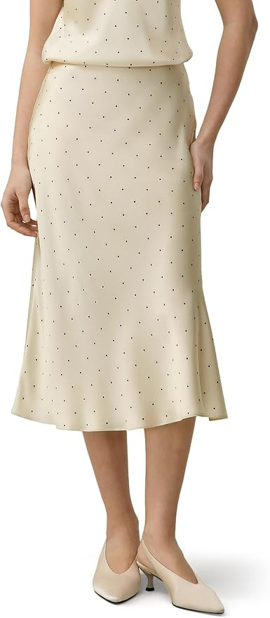 100% Mulberry Silk, Hidden Elastic Waist, Fluid Drape, French Seams, Day-to-Evening Wear, Elegant... | Amazon (US)