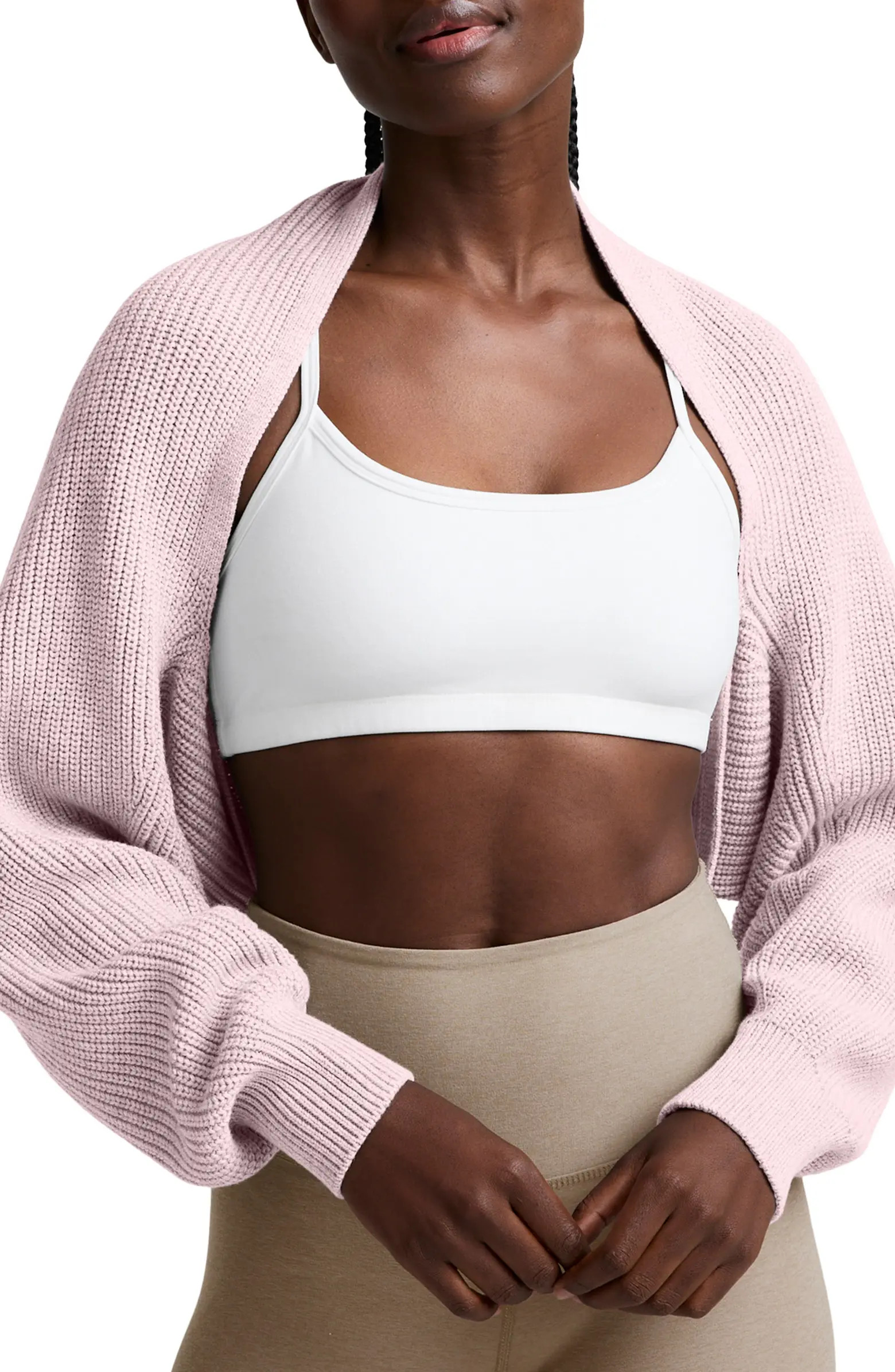 Ready for Barre Relaxed Cotton & Wool Shrug | Nordstrom