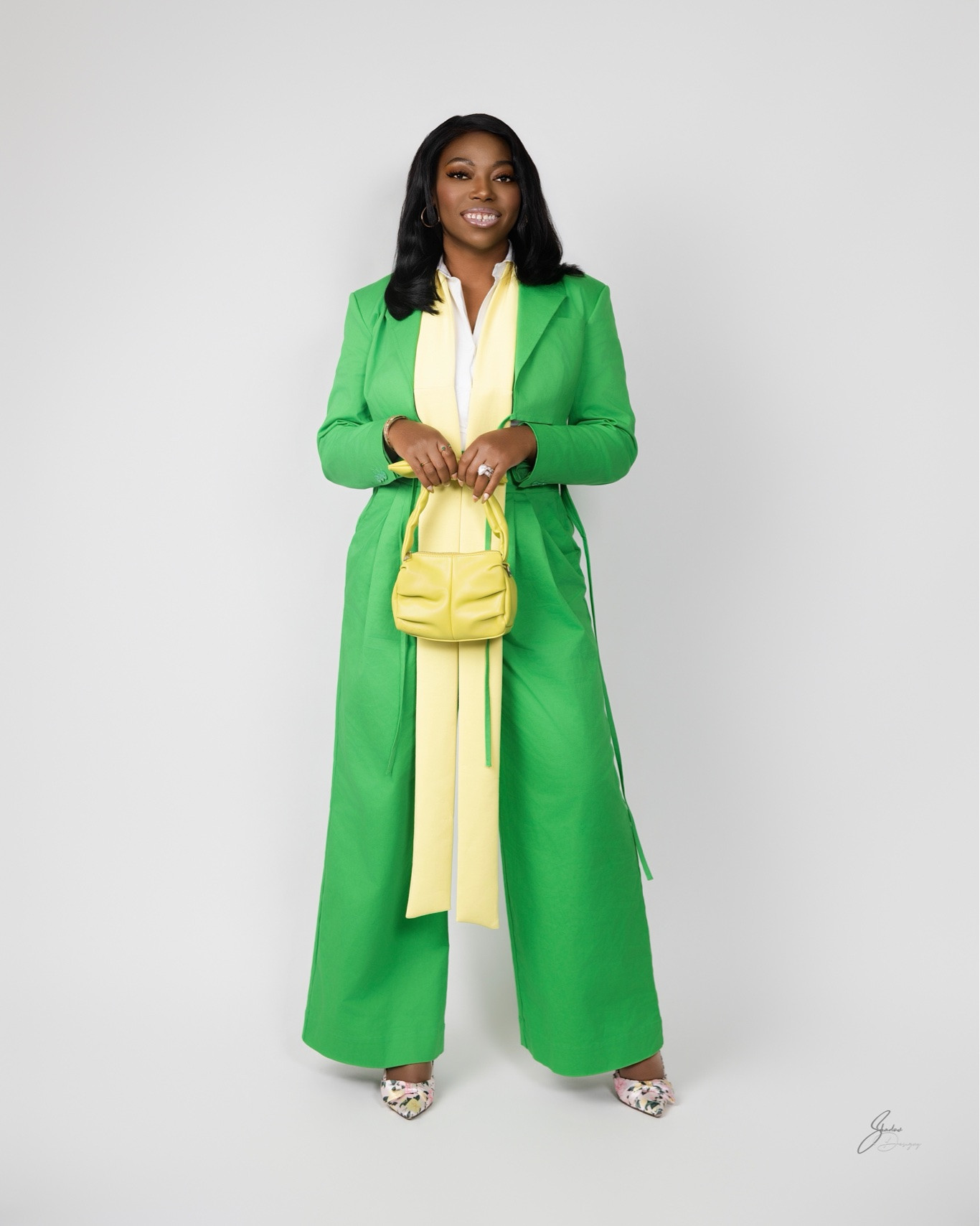 The art of layering! Your favorite stylish College Professor checking in for a new semester! 💚💛🤍💐

Blazer and Pants Set Kerry Spence x @amazonthedrop (I’ve Tagged Similar)
Sash (Waist sash from a dress styled as a neck sash)
Button Down White Shirt (Gifted)
Heels @ddsdiscounts 
Bag @yenesy_official (Brand Partner)
Jewelry (Gifted)

📸 @shadow_designz 

#LayeringStyle #SummerStyle #ColorBlocking