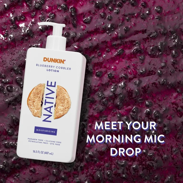 Native Dunkin Moisturizing Body Lotion, Blueberry Cobbler ,16.5 oz | Walmart (US)