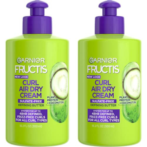 Garnier Fructis Curl Nourish Air Dry Cream, Sulfate Free Defining Butter Leave-in Conditioner, 10.2 Fl Oz, 2 Count (Packaging May Vary) | Amazon (US)
