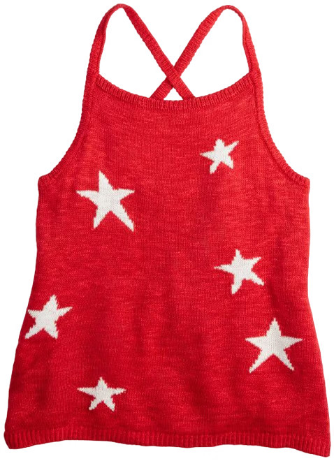 Juniors' Freshman 1996 Starry Americana Crossback Sweater Tank Top | Kohl's