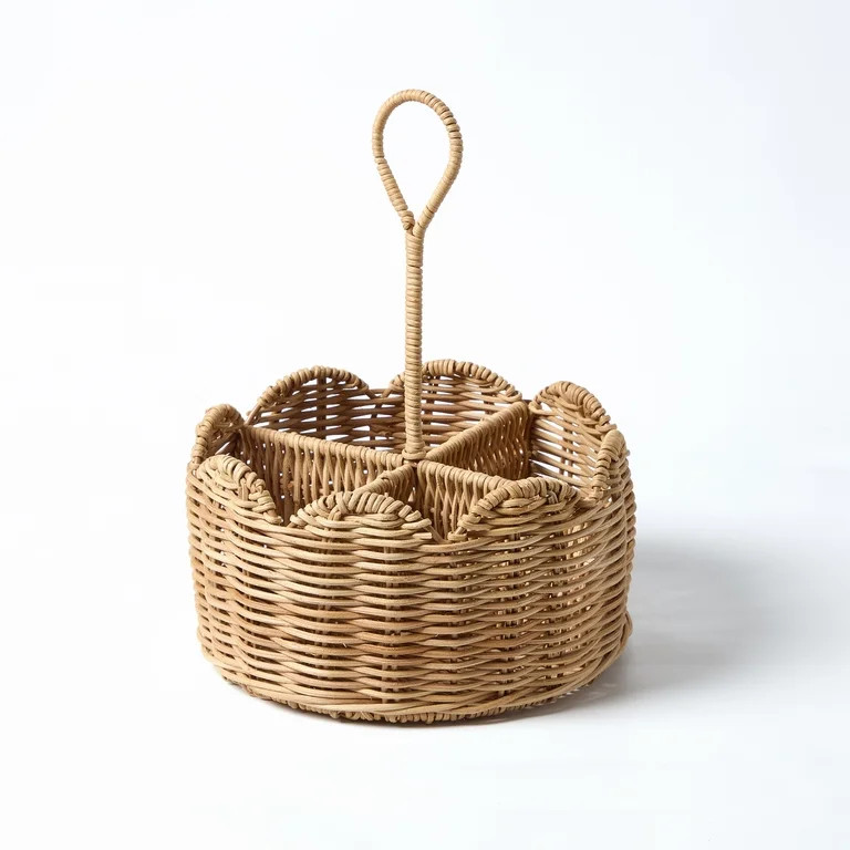 Rattan Scallop Utensil Holder, Brown, 8.25" x 10.75", by My Texas House | Walmart (US)