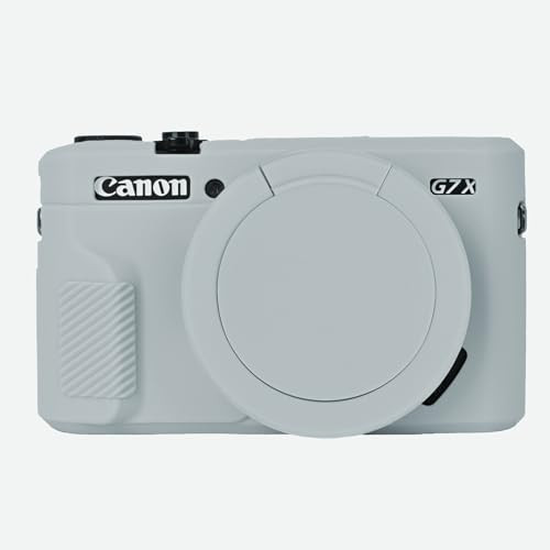 G7X Mark II Case, Protective Case for Canon Powershot G7X Mark II Digital Camera, Removable Lens Cover Silicone Sleeve Soft Camera Cover Rubber Protective Body Skin-Light Grey | Amazon (US)