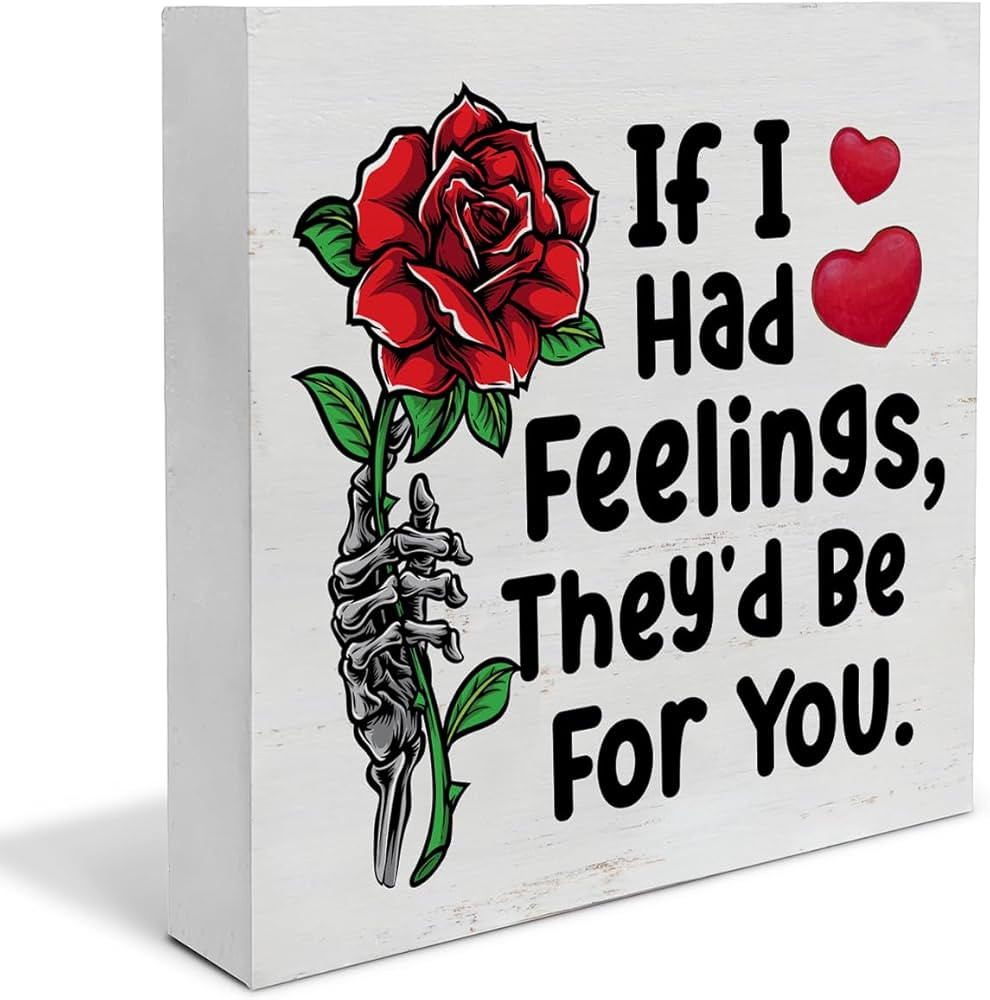 Valentines Decor, Funny Valentines Day Decor Valentine Skeleton Rose Wooden Sign Valentines Day D... | Amazon (US)