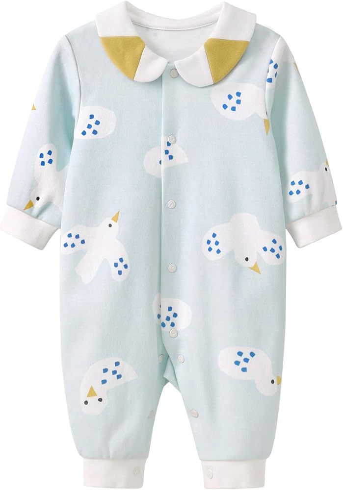 pureborn Baby Unisex Long Sleeve Jumpsuit Cotton Coverall Outfit 0-24 Months | Amazon (US)