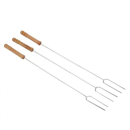 Smore Sticks Barbecue Forks 47.2cm Heat 3Pcs Multifunctional With Beech Wood Handle For BBQ | Walmart (US)