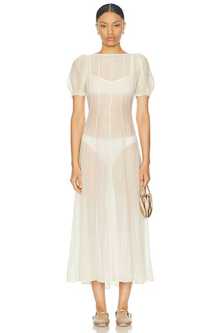LPA Emory Midi Dress in Ivory | FWRD | FWRD 