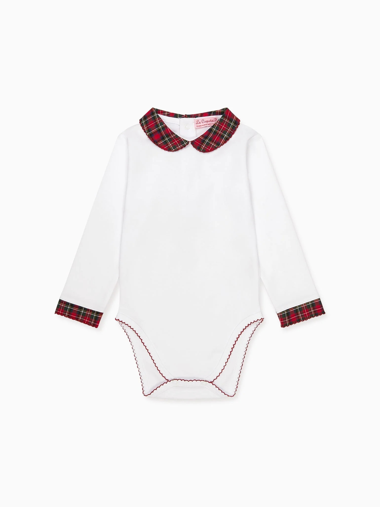Red Tartan Bastia Baby Bodysuit | La Coqueta (US)