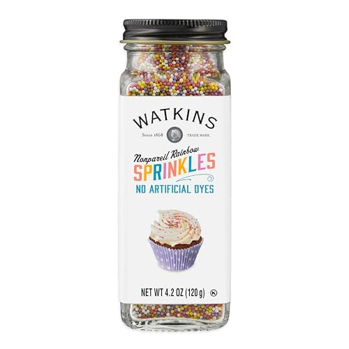 Watkins Gourmet Decorating Sprinkles, Rainbow Nonpareils, 4.2 Oz. Jar, 1 Count | Amazon (US)
