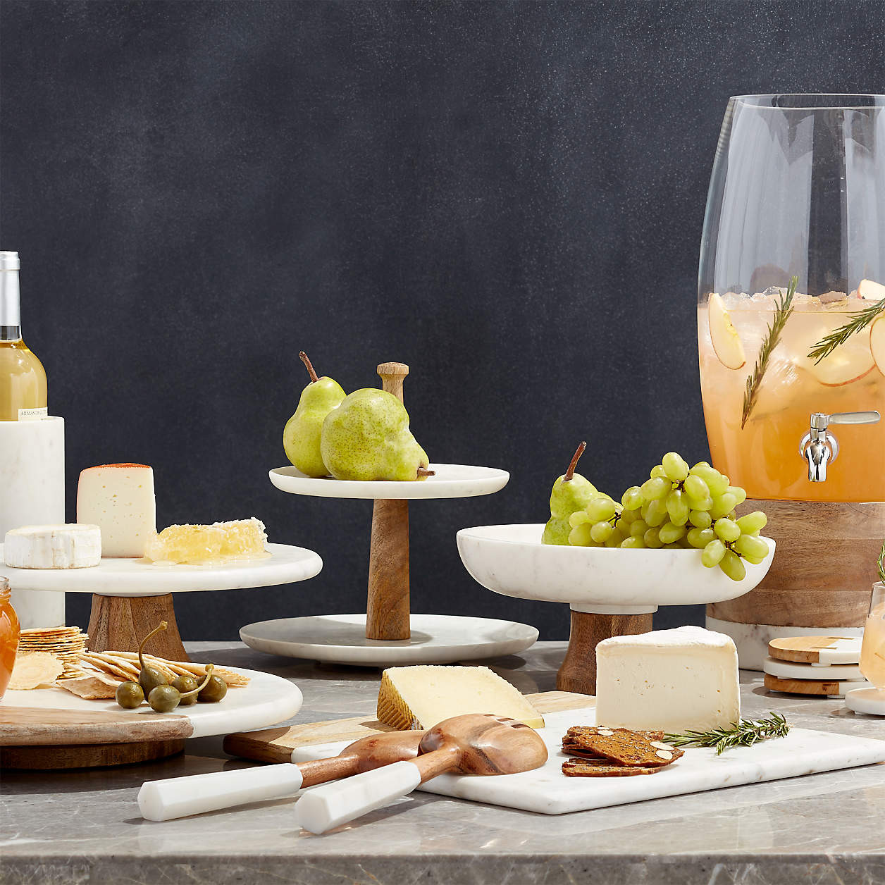 Wood and Marble Lazy Susan + Reviews | Crate & Barrel | Crate & Barrel