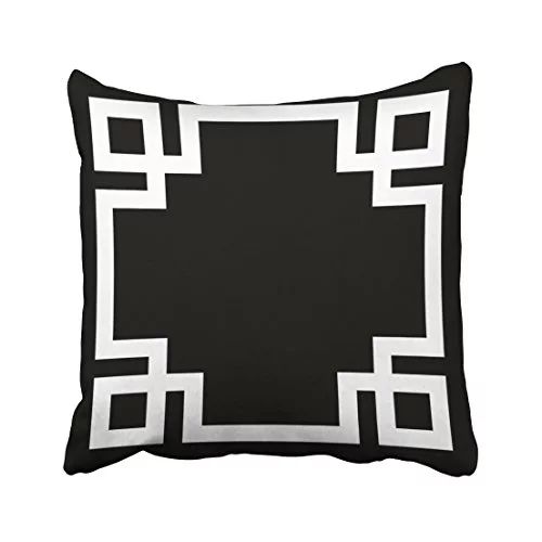 WinHome Decorative Black and White Greek Key Print Custom Zippered Pillow Cushion Case Throw Pill... | Walmart (US)