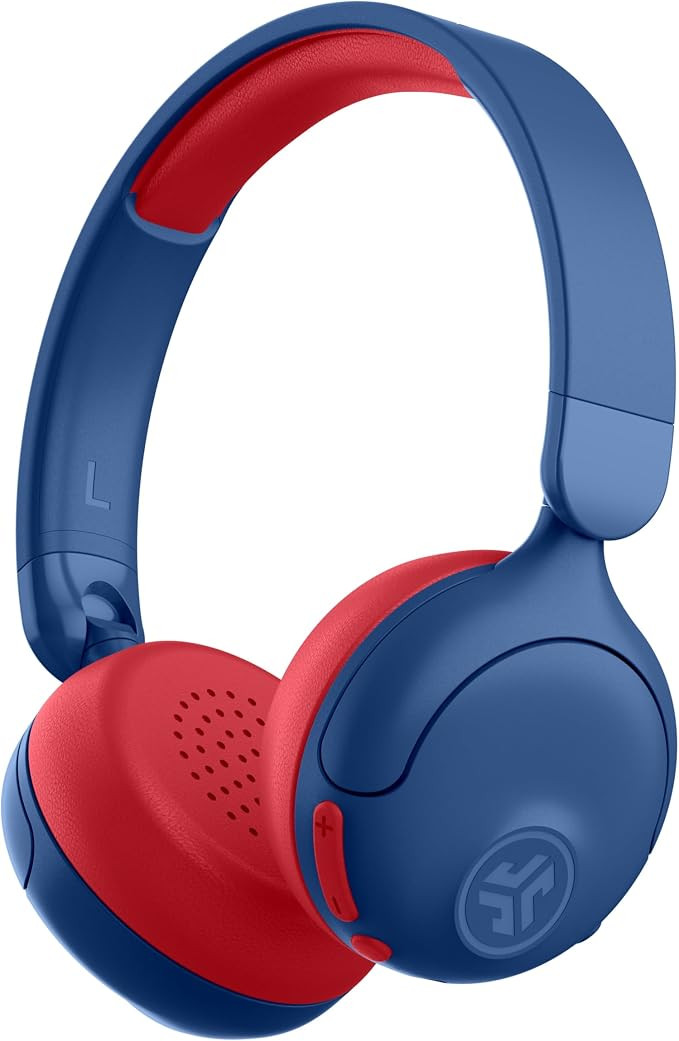 JLab, JBuddies ANC 2 in 1, Kids Headphones, Active Noise Cancelling, Wireless + Wired, Blue/Red | Amazon (US)
