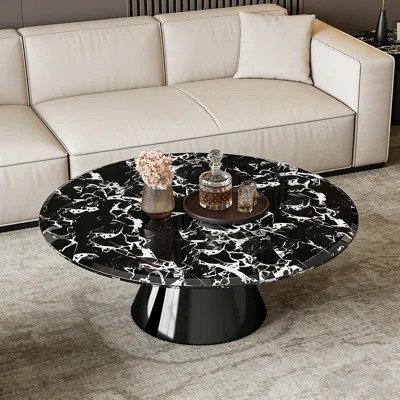 Marble Coffee Table with Stainless Steel Base | Wayfair North America