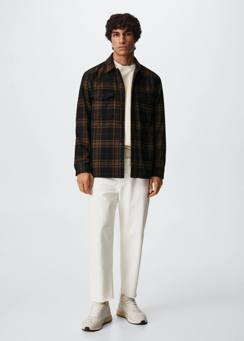 Check wool-blend overshirt -  Men | Mango Man USA | MANGO (US)