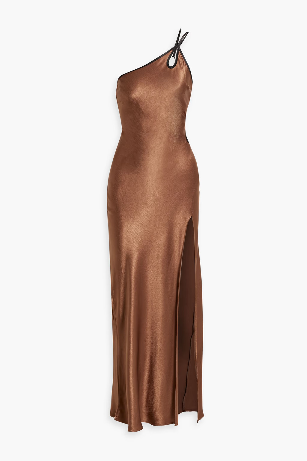 Kehlani one-shoulder cutout hammered-satin maxi dress | The Outnet (US and CA)
