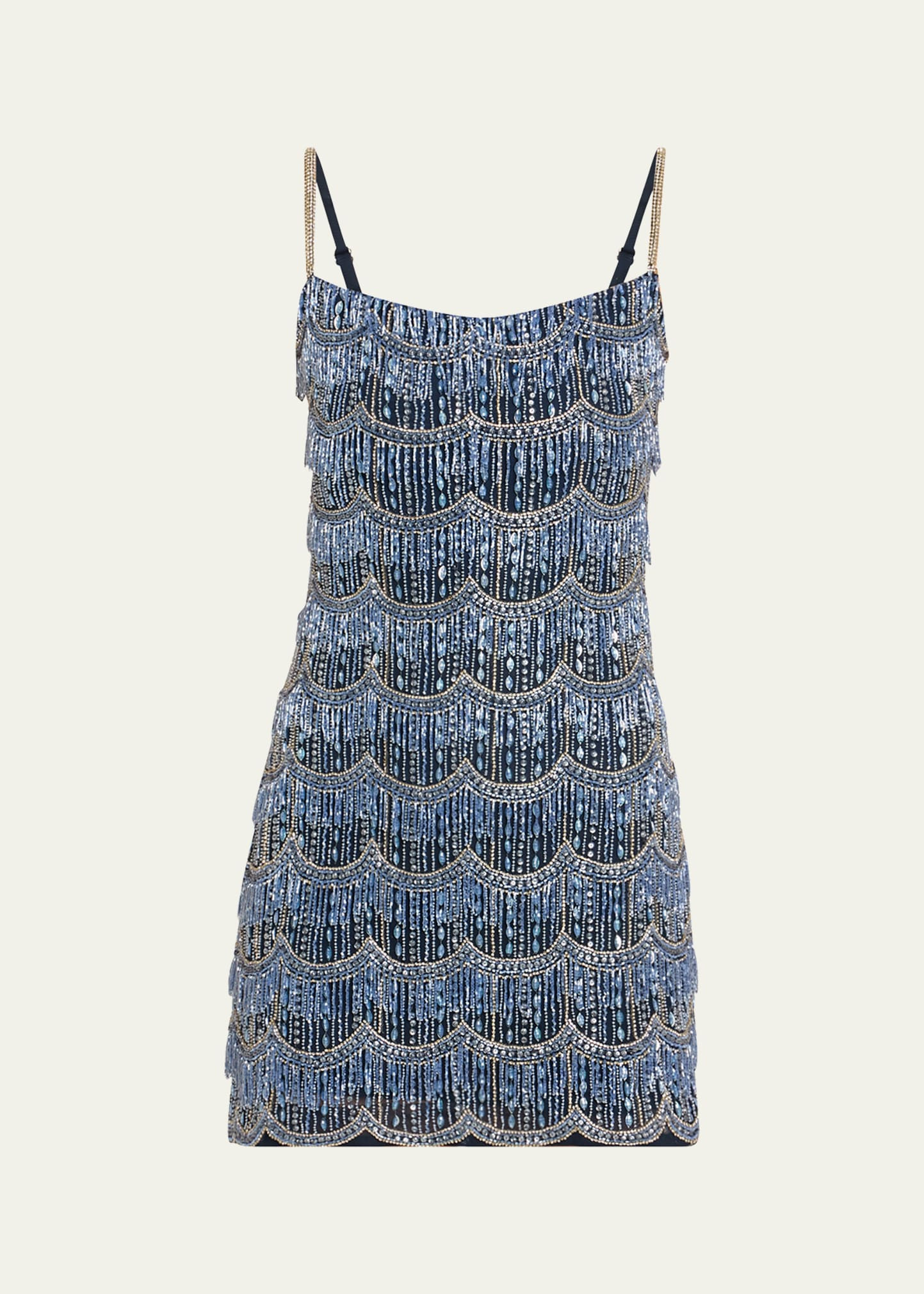 Rachel Gilbert Sadie Scallop Beaded Sleeveless Mini Dress | Bergdorf Goodman