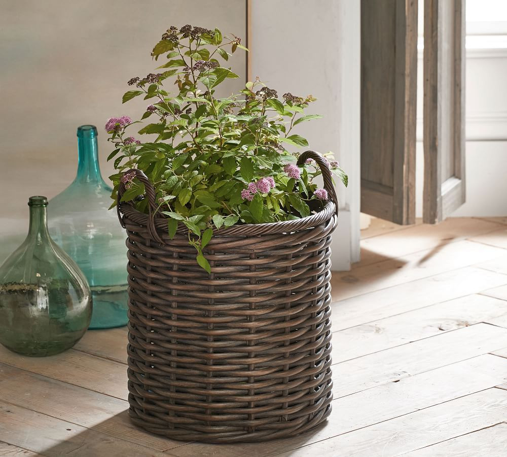 Aubrey Woven Tote - Charcoal | Pottery Barn (US)