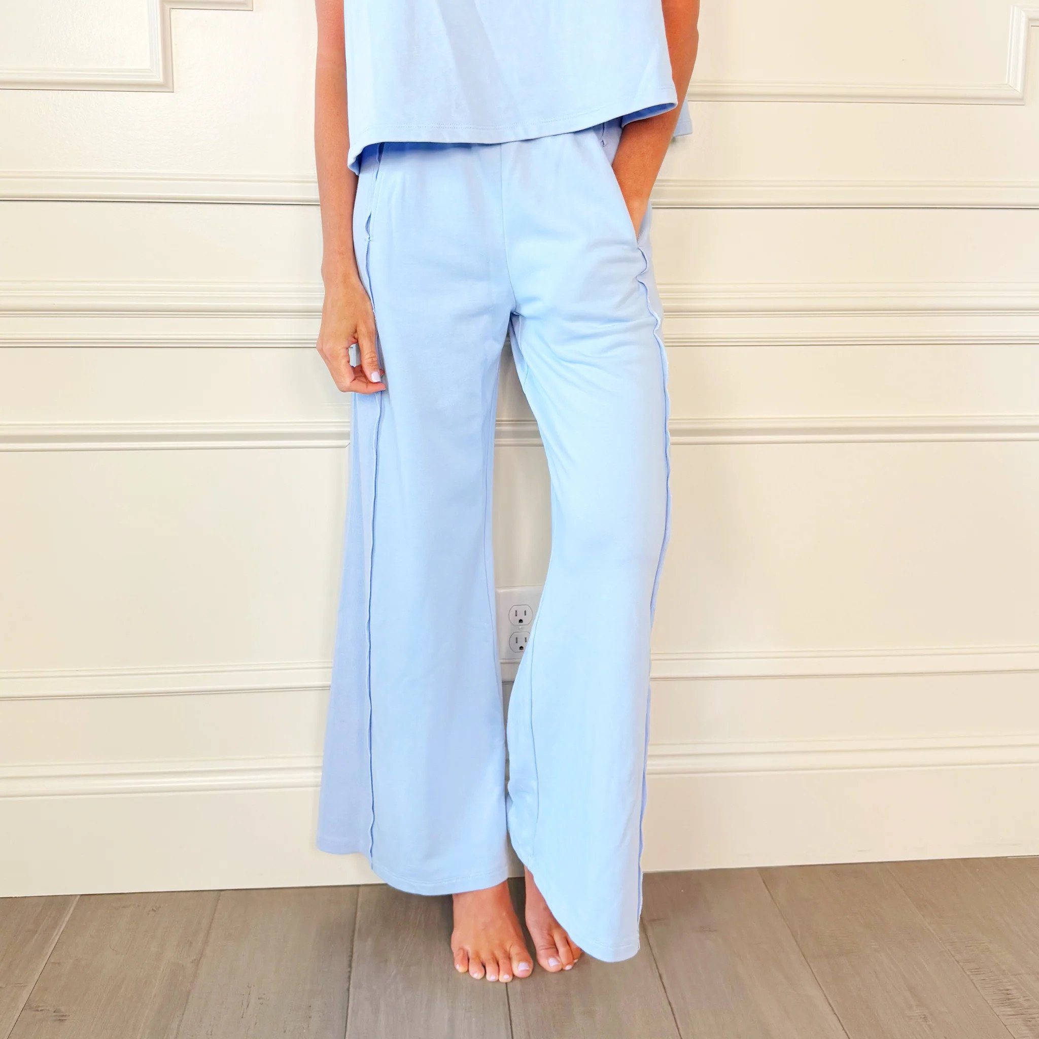 Powder Blue Flowy Pant | Poppy & Pine