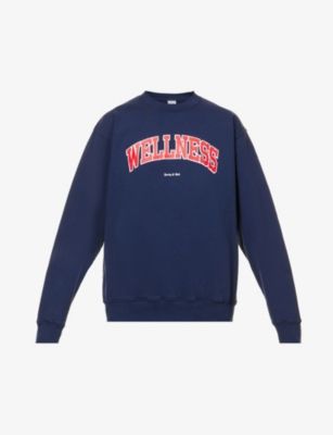 SPORTY & RICH Wellness slogan-print cotton-jersey sweatshirt | Selfridges